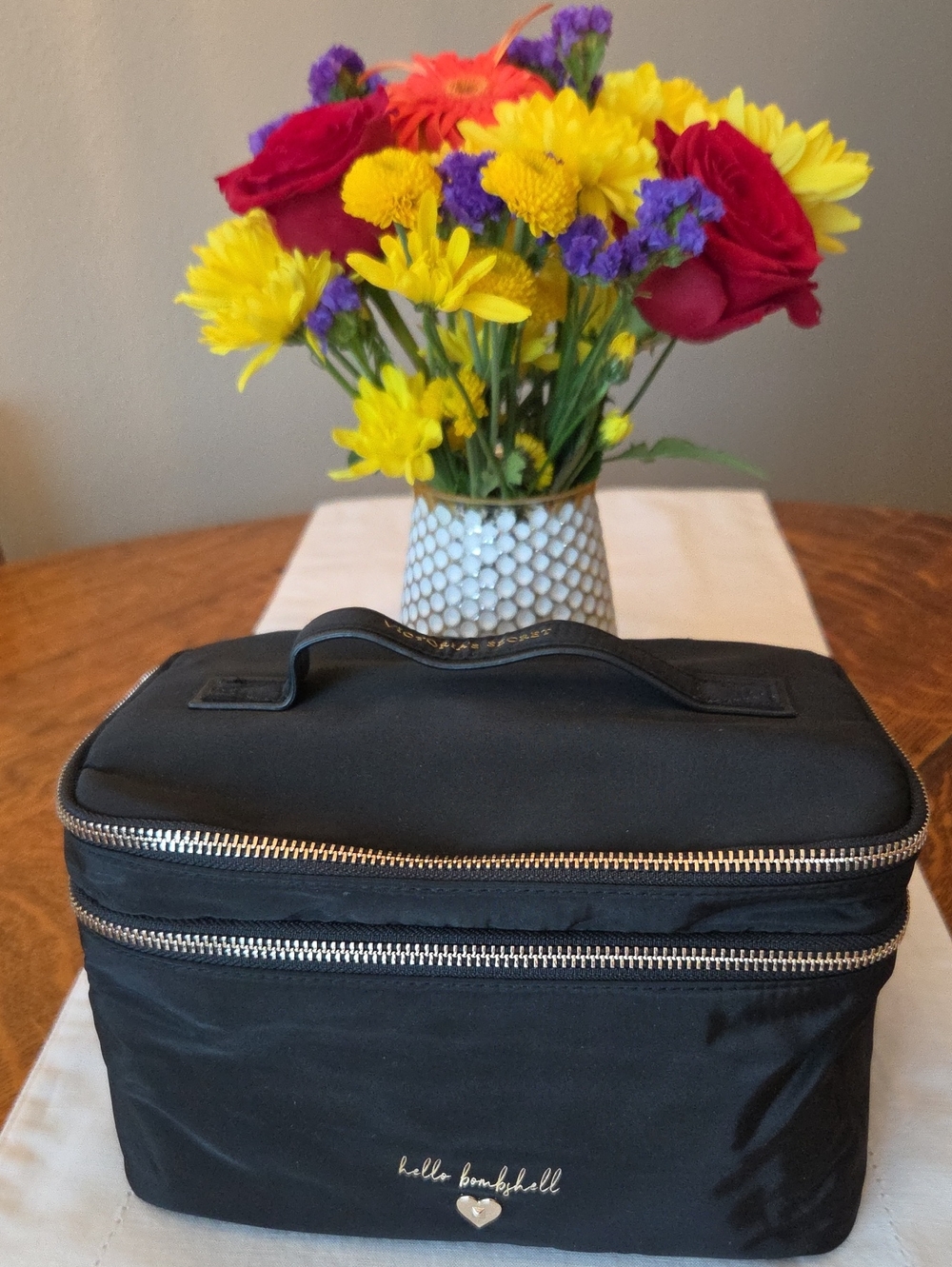 Victoria's Secret Hello Bombshell Black Travel Makeup Case and Pouch